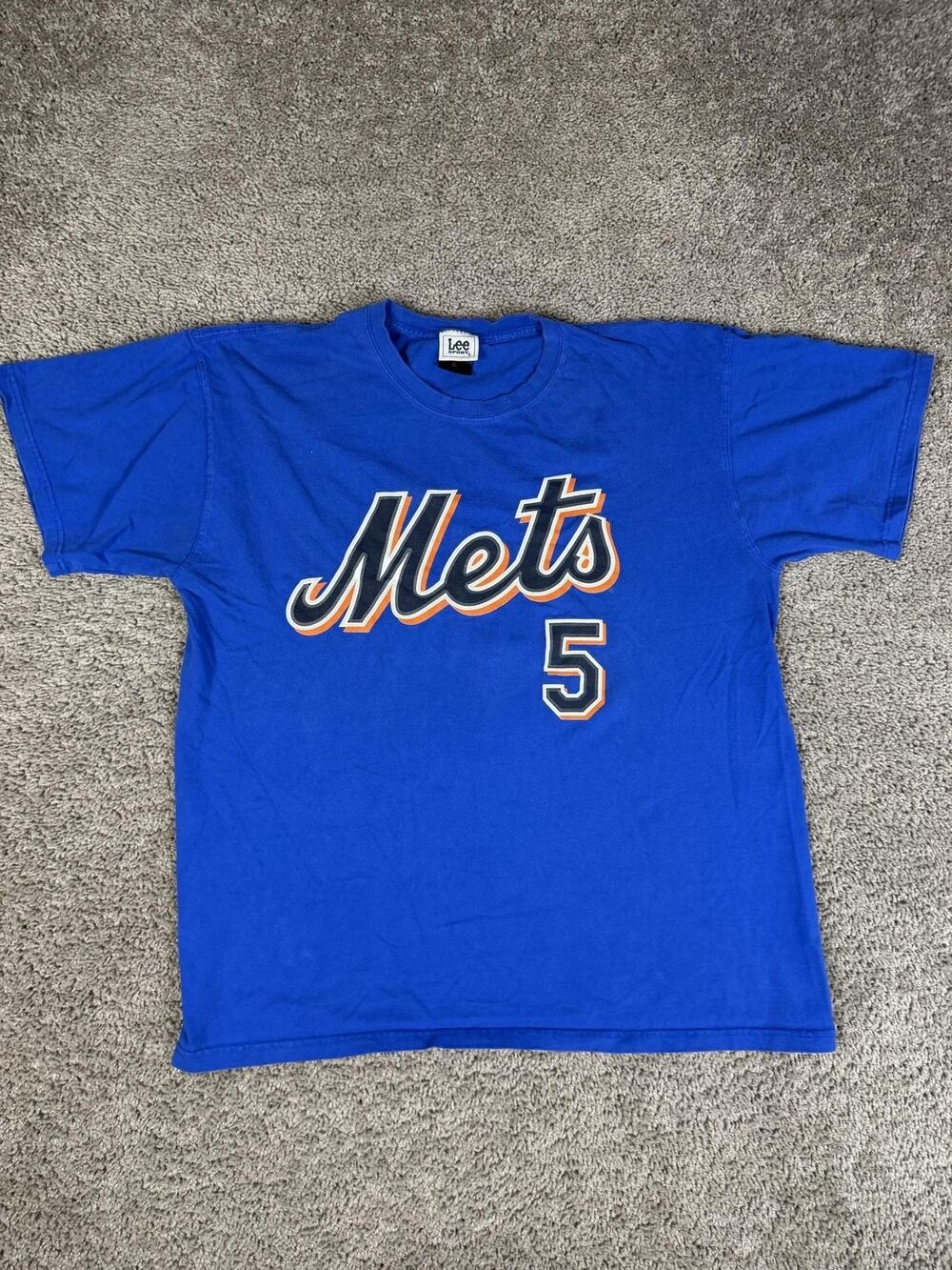 VTG New York Mets Shirt Mens L Blue MLB Baseball Lee Sport David Wright Crewneck